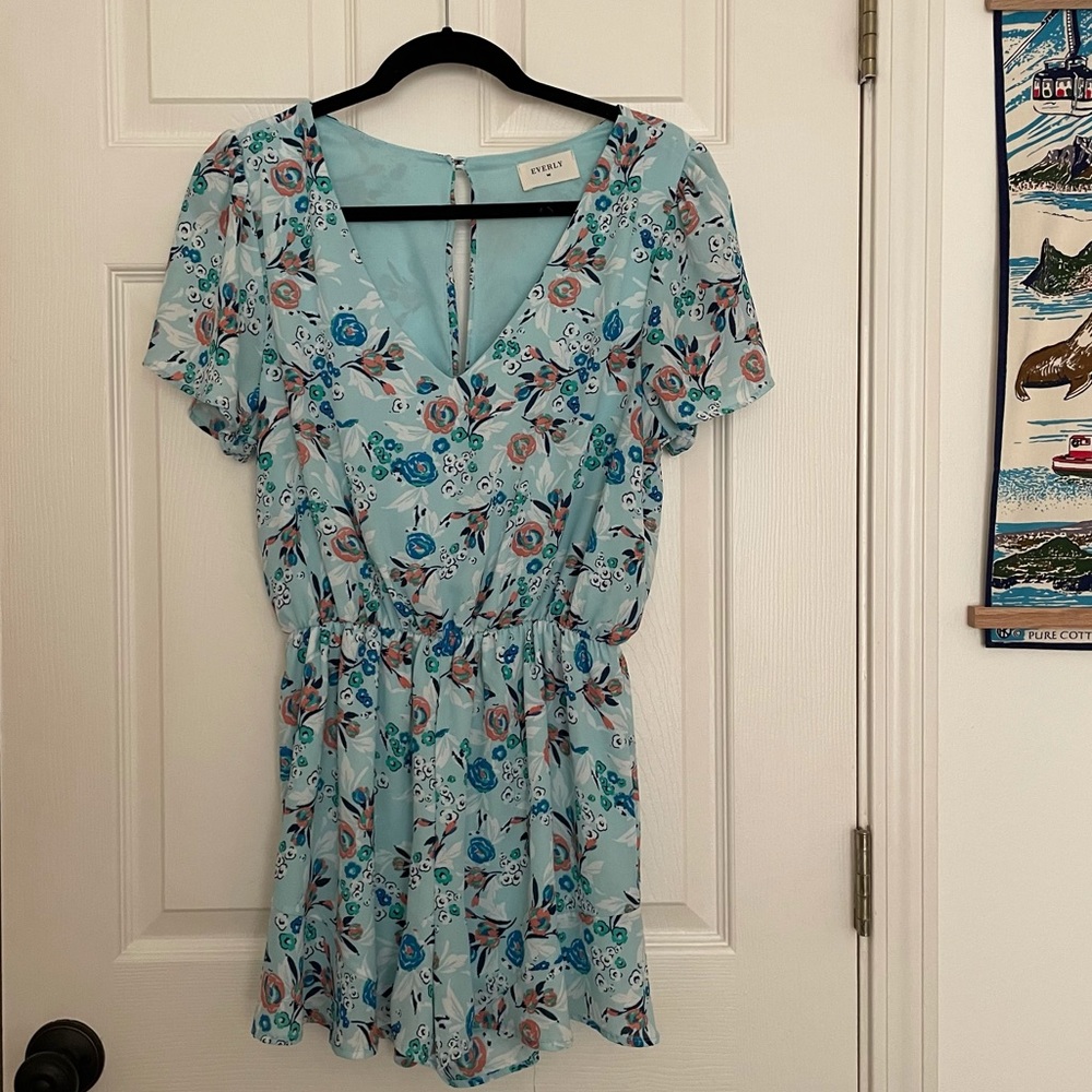 Everly Light blue patterned romper